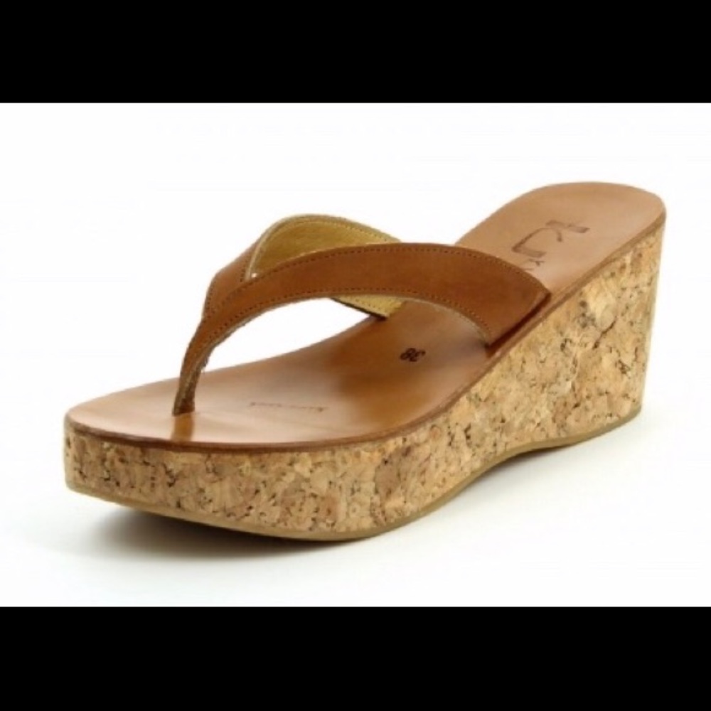 K Jacques Diorite Wedge Thong Sandals